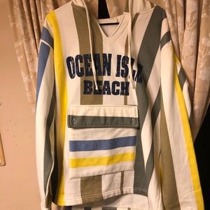 Off white and yellow stripe hoodie